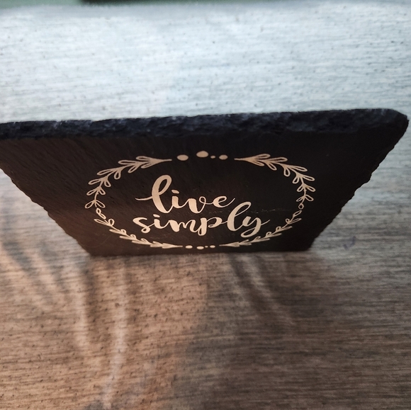 Live Simply Sign On Slate With Easel, 5in x 5in - Picture 2 of 5